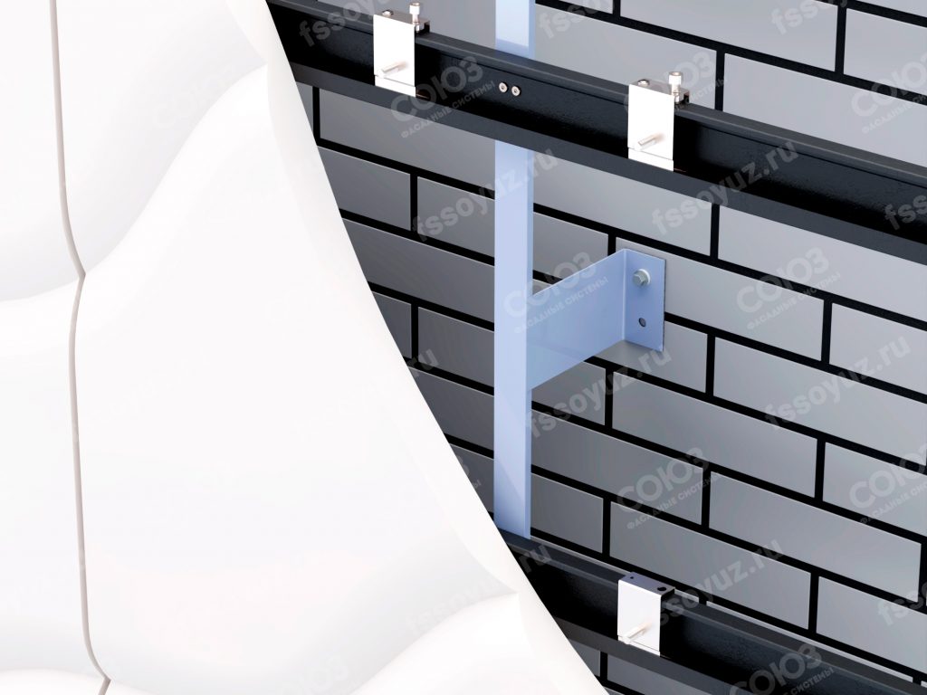 Крепление стеклофибробетона (СФБ) при помощи аграф