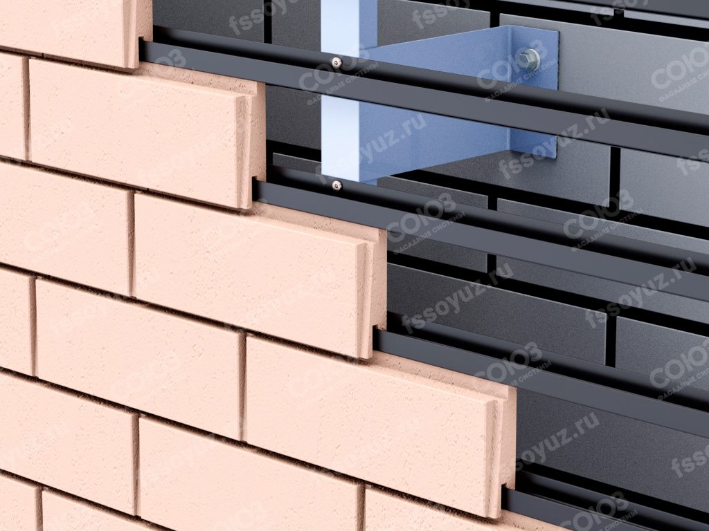 Крепление плитки под клинкер на горизонтальные направляющие