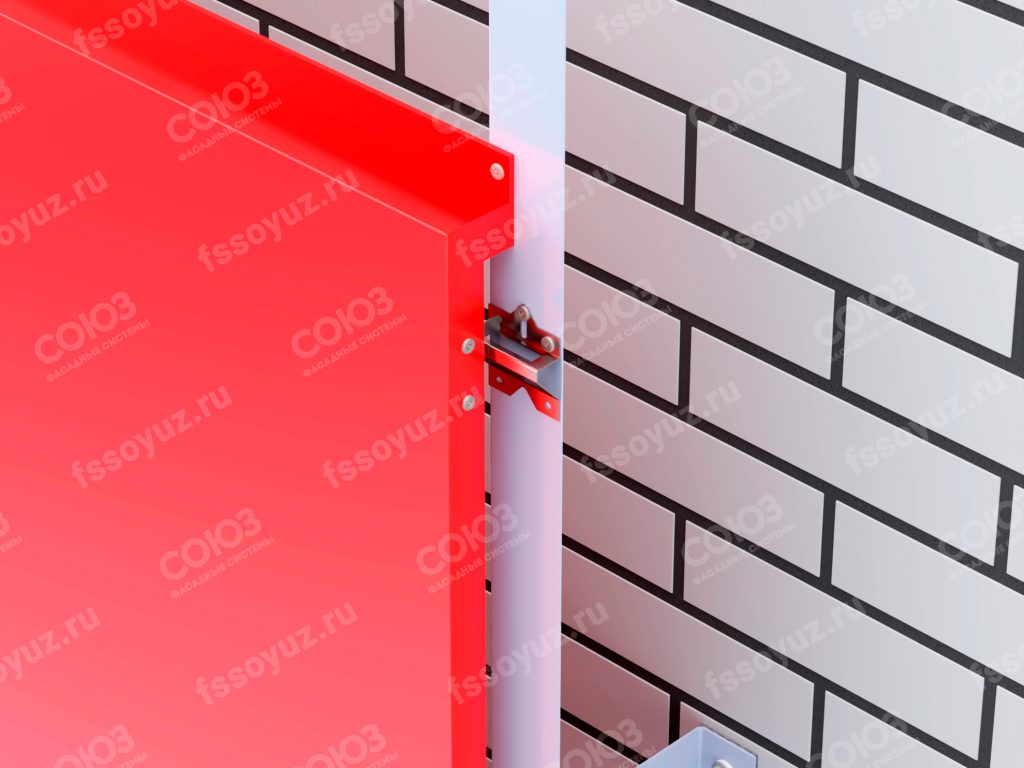 Крепление металлокассет при помощи иклей и салазок