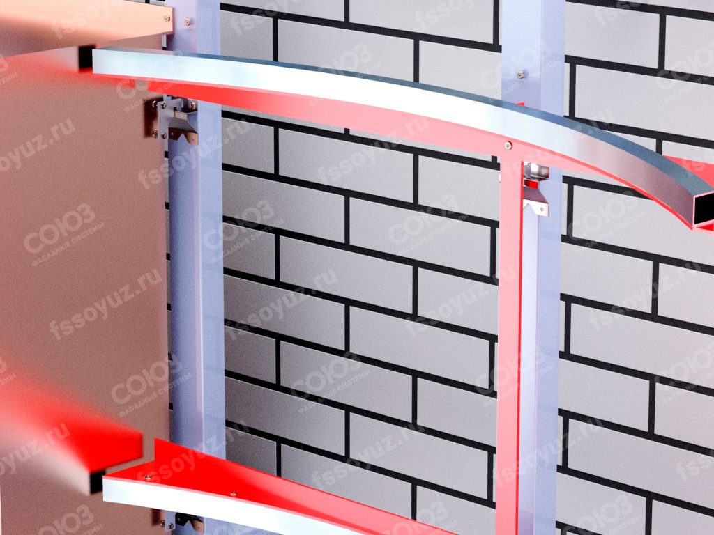 Крепление объемных фасадных панелей