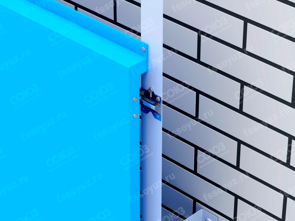 Крепление стальных композитных панелей иклями и салазками