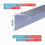 Профиль Г-образный ПГ 50x40x1,2 мм, оцинкованная окрашенная сталь