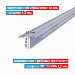 Профиль Т-образный ПВТ 65x30x1,2 мм, оцинкованная окрашенная сталь
